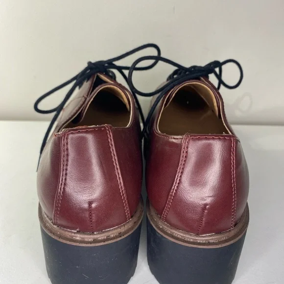 Madden Girl Written Burgundy Platform Oxford Shoes EUC Size 7.5 Goth Grunge - Picture 6 of 15